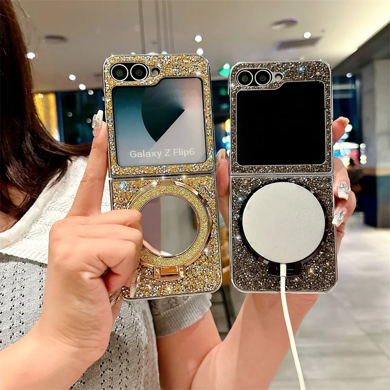 Electroplated Mirror Bracket Leather Phone Case - Elegant Protective Cover