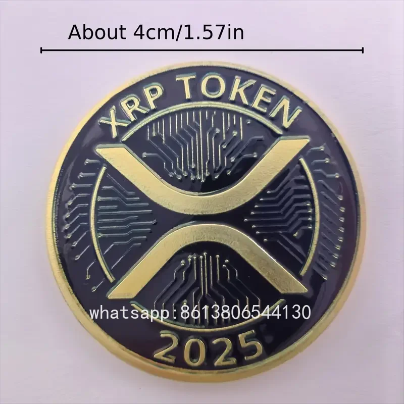 Gold Plated XRP Ripple Commemorative Coin - Premium Crypto Collectible Ornament