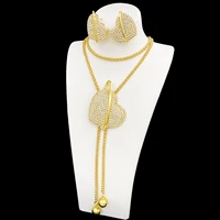 Ensemble de boucles d'oreilles et collier couleur or pour femmes, pendentif ras du cou Unique, ensemble de 3 pièces, bijoux, accessoires de qualité, livraison gratuite 4