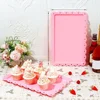 1Pc Serving Trays Rectangle Dessert Tray Plastic Platters Flat Cookie Cupcake Serving Tray Birthday Tea Party Wedding Decor 3