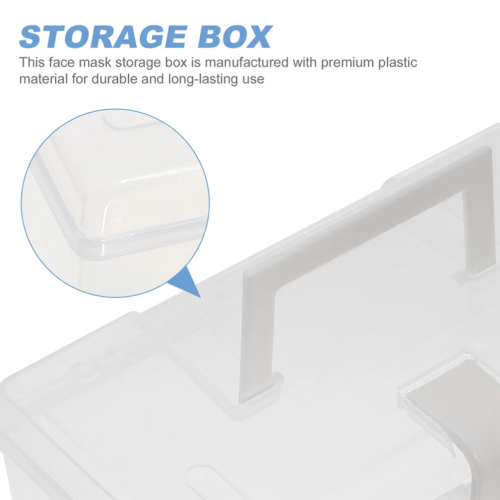 2 Pcs Storage Box Multifunctional Mask Dispenser Face Facial Boxes Masks Transparent Case Organizer with Cover