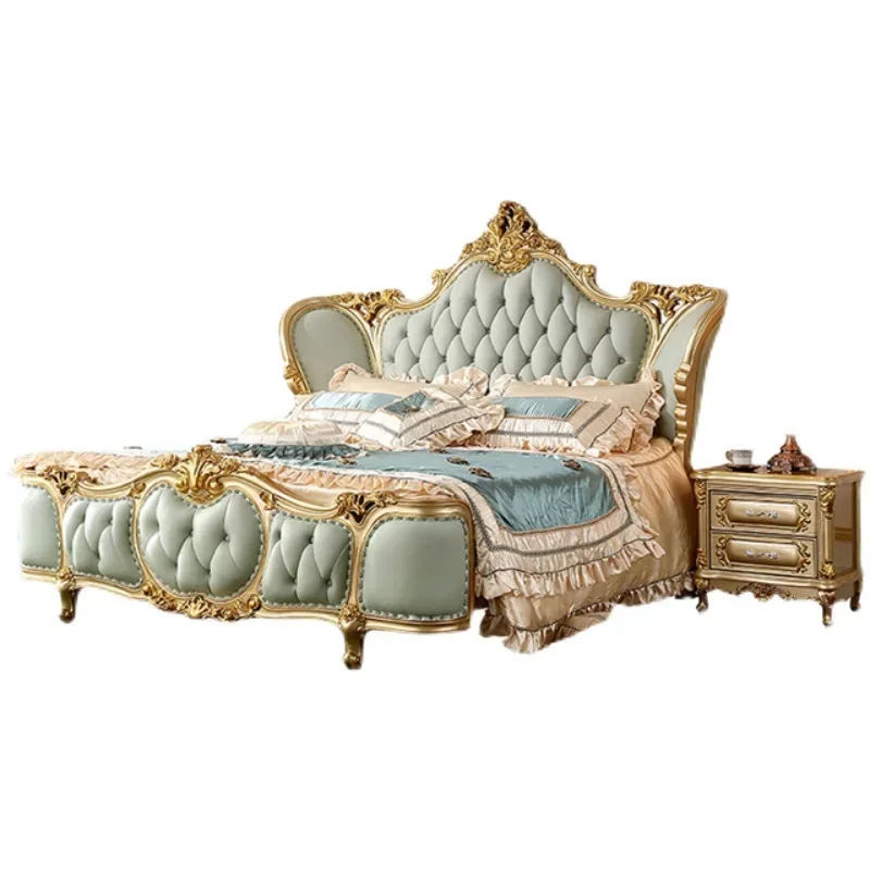 

Girl Bedrooms Modern Bed King Size Master Green Salon Queen Twin Bed Luxury Genuine Home Furniture