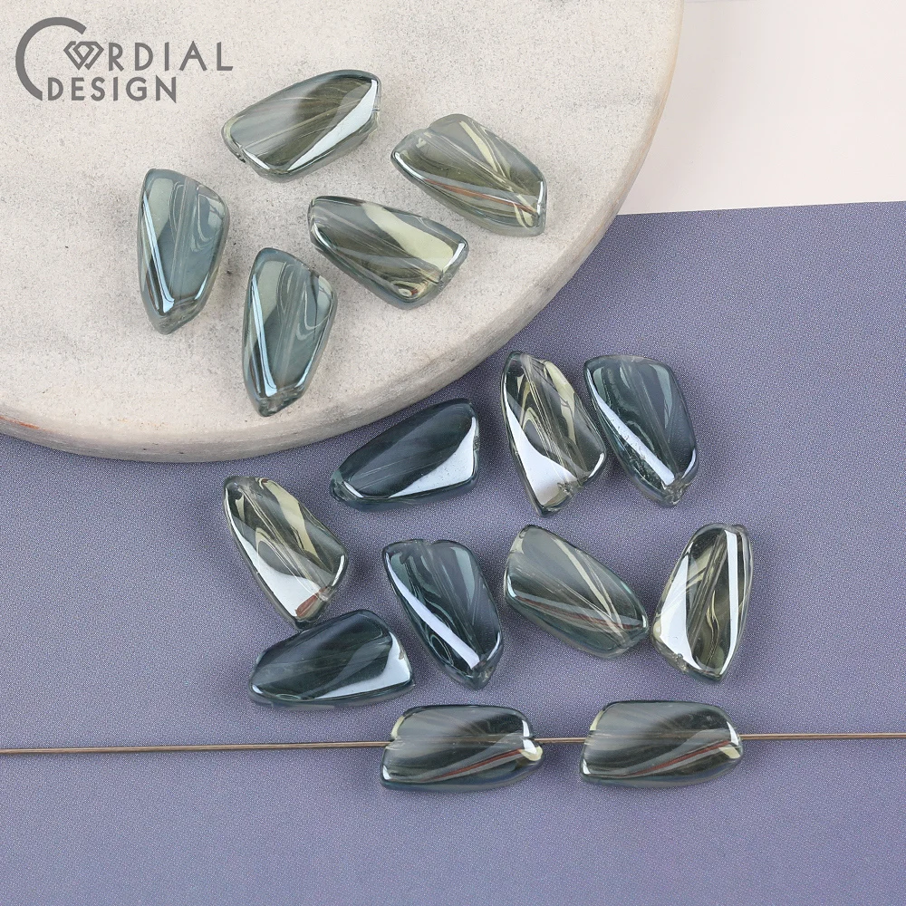 Cordial Design 9*16MM 300pcs Beads Making/Irregular Shape/DIY Glass Bead/Aurora Effect/Hand Made/Jewelry Findings & Components - cordial