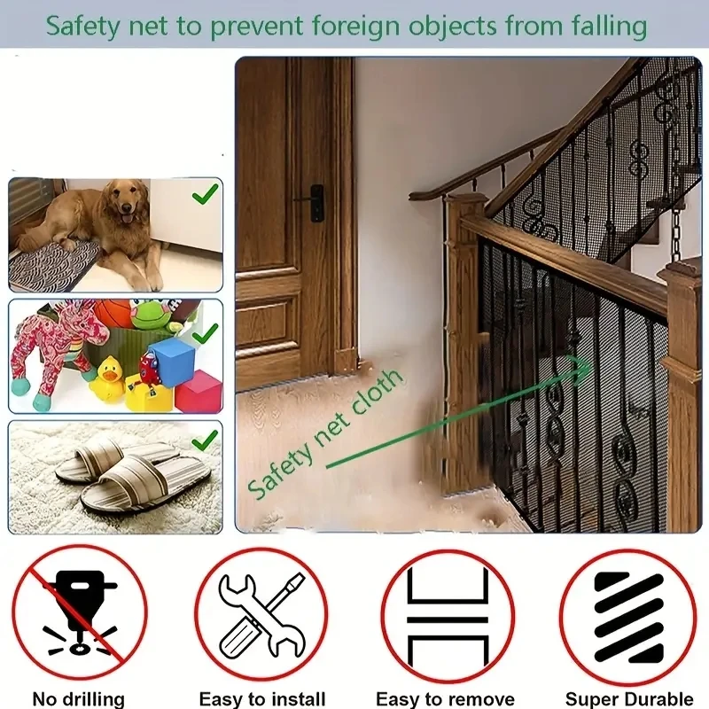Child Safety Protective Net – Durable Fine Mesh Stair & Balcony Banister Safety Guard for Kids 2