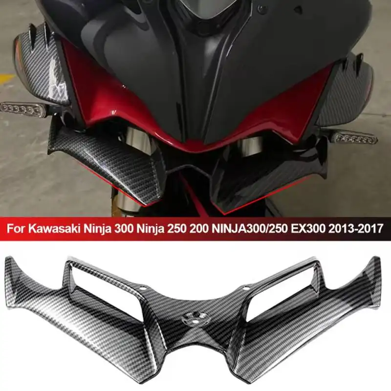 2026 NEW Carbon fiber pattern Motorcycle Winglet Aerodynamic Wing Kit Spoiler For Kawasaki For Ninja 300/ 250 EX300 2013-