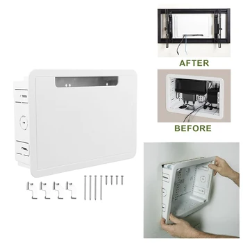 Kit Gestione Cavi, Scatola Multimediale da Parete da 9 Pollici, Contenitore TV e Rete a Incasso, Scatola Home Theater