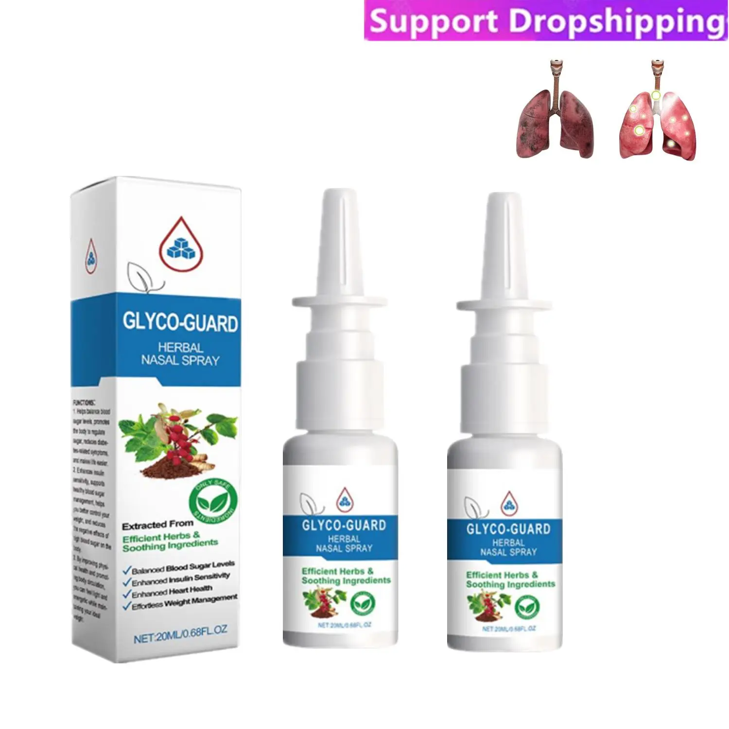 2Pcs 20ml Herbal Nasal Spray Natural Nose Spray for Reduce Snoring Nasal Cleaning And Hydration Nose Breathe Well nose care spray nasal spray