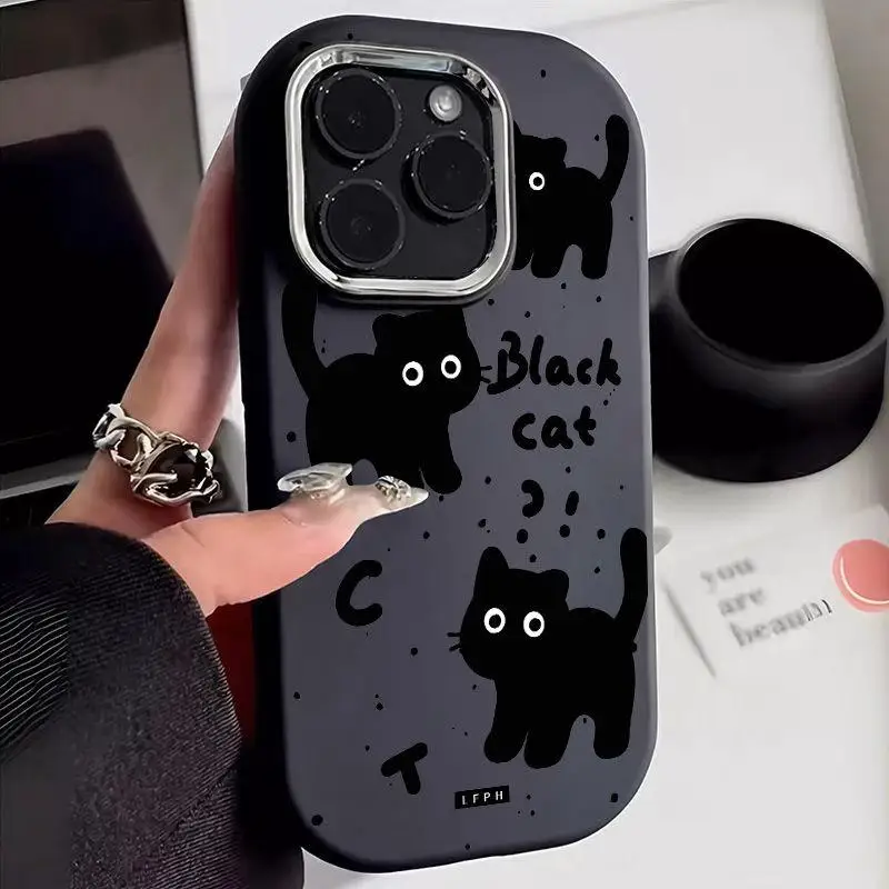 Adorable Black Cat Protective Phone Case