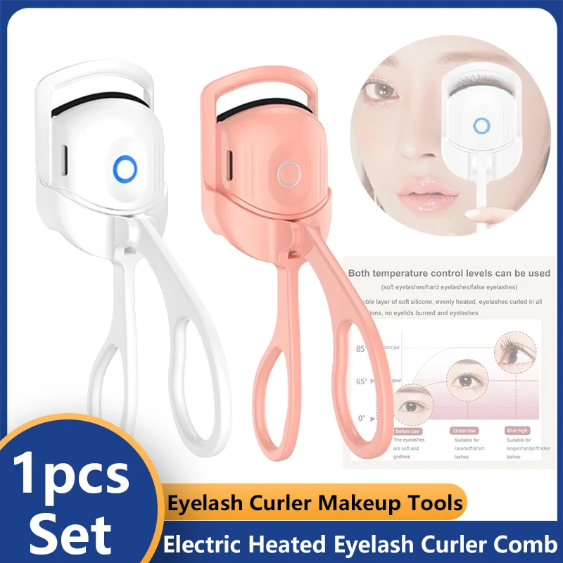 Portable Electric Heated Eyelash Curler Comb Eye Lash Perm Long Lasting