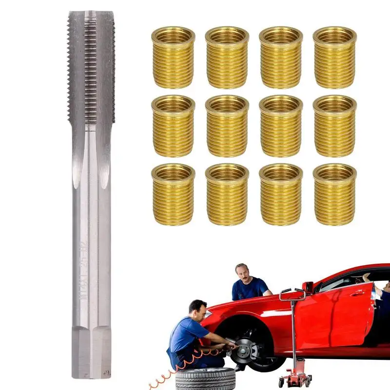 

Cylinder Head Rethreaded Kit Tap Spark Plug M14x1.25 Inserts And M16x1.25 Tap Kit 13pcs M14x1.25 Rethreading Set Thread Repair