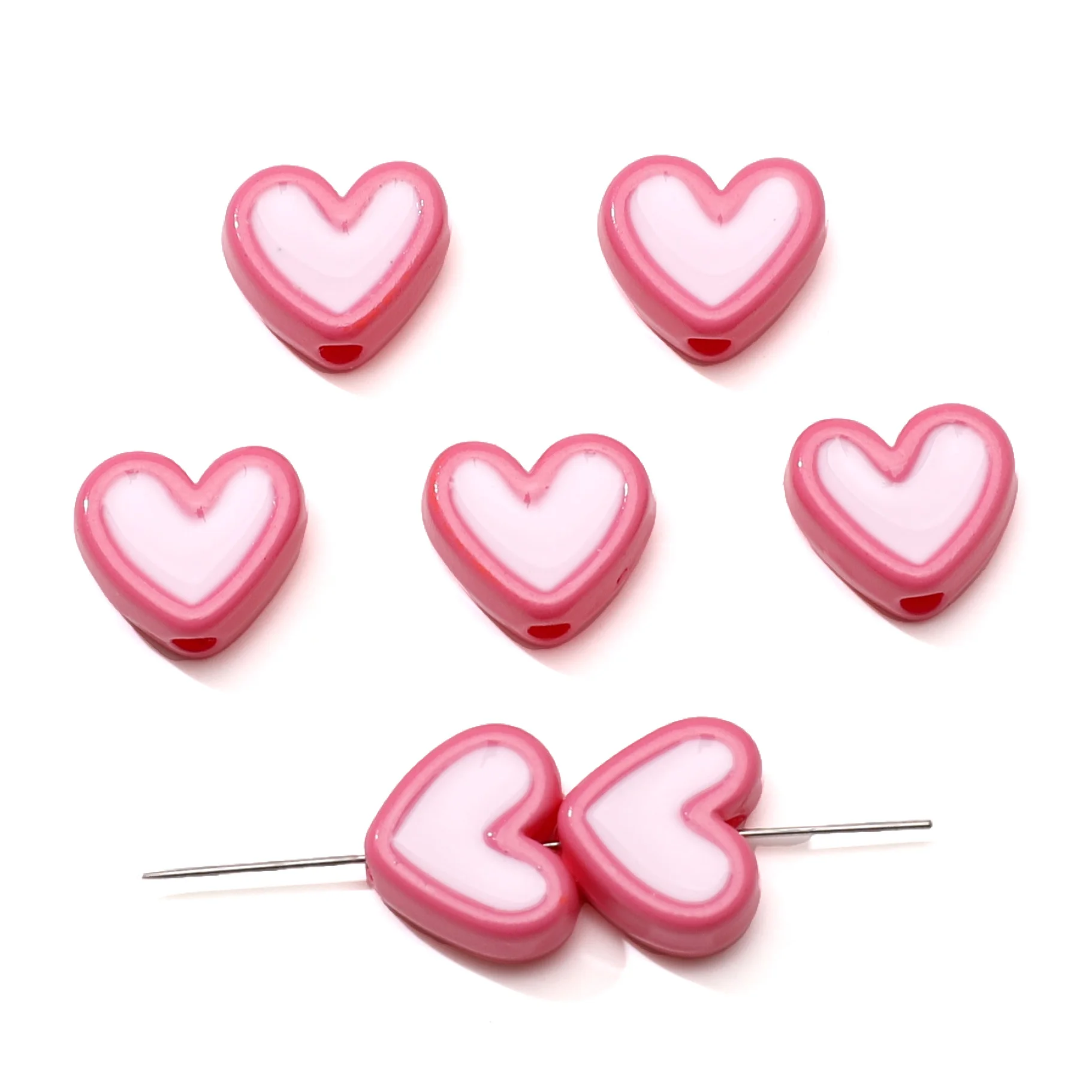 5/20 stücke 8mm Acryl Candy Farbe Liebe Herz Form Lose Perlen Für Schmuck Machen DIY Halskette Armband anhänger Handgemachte Material – Detail 10