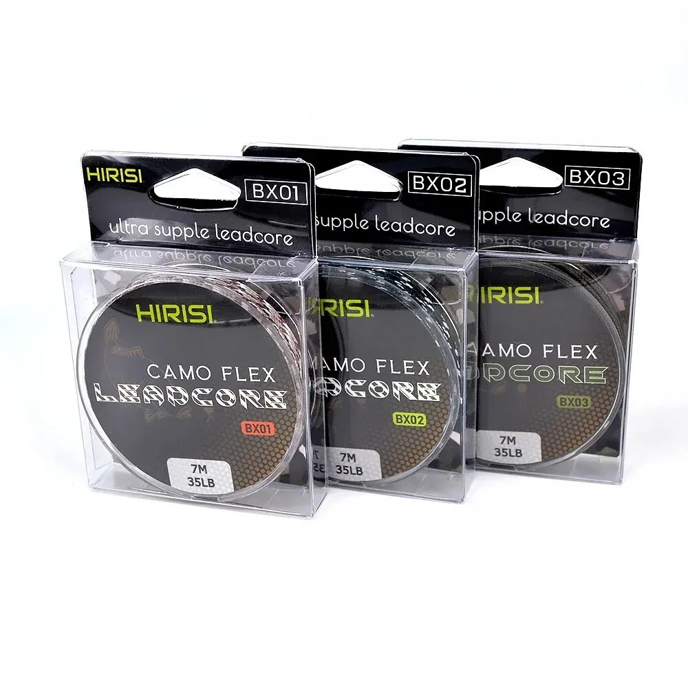 Ligne plombée Hirisi 35LB 7m pour montages carpe - 3 couleurs pour réaliser des hair rigs parfaits