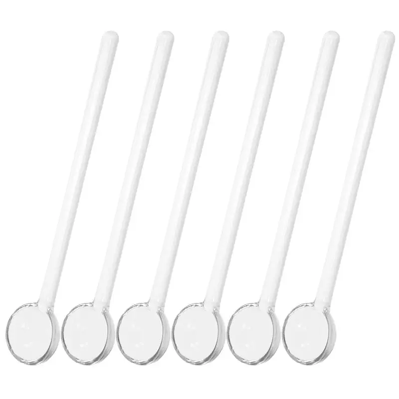 Tea Spoons Ceramic Spoon 6pcs/3pcs Glass Spoon Tea Coffee Mixing Spoons Stirring Spoons Ice spoons Stirrer Rods Cocktail Dessert Espresso Stirrers 11.5CM