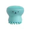 brosse nettoyante visage en forme de poulpe avec éponge, accessoire de nettoyage du visage