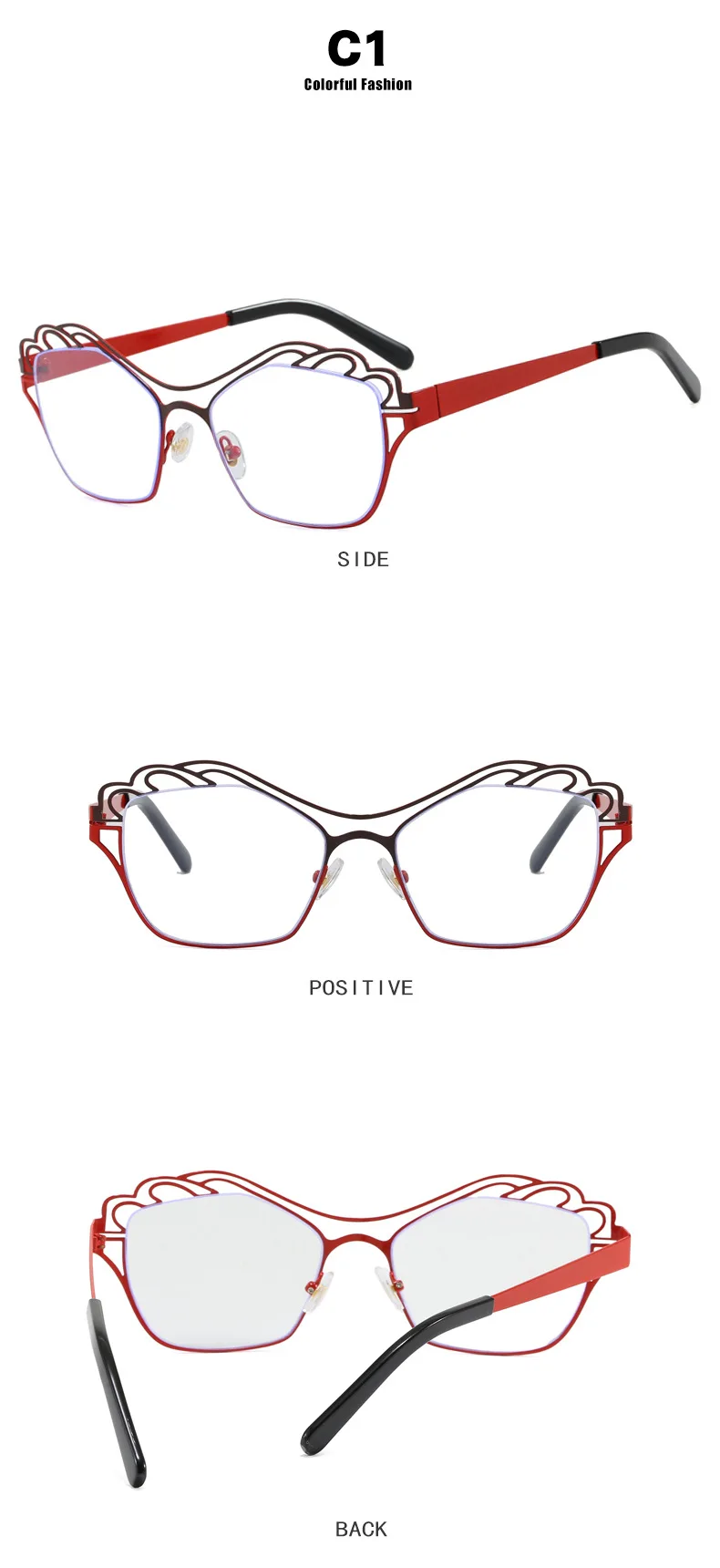 Vintage Metall-Schmetterlingsrahmen Anti-Blaulicht-Brille Damen Herren Mode Luxusmarke Lesebrille Augenschutz Optische Brillen – Detail 9