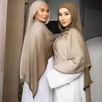 Newest Amazing Ombre Cotton Rayon Hijab Scarf Women Big Size Muslim Headscarf Wraps Shawls Femme Musulman Headband Islam Turbans