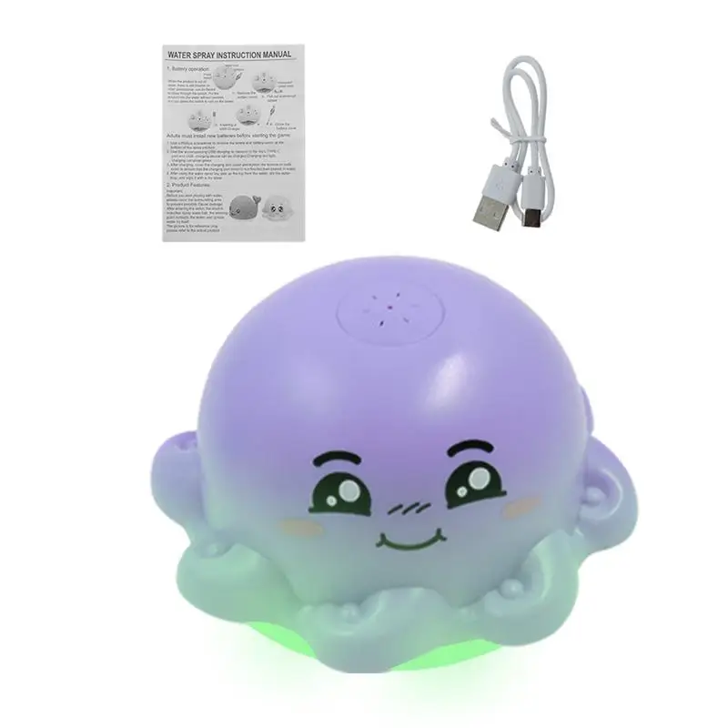 

Octopus Bath Toy Rechargeable Sprinkler Bath Sprayer Spray Water Swimming Pool Bathroom Toy Automatic Kids Pool Water Toys For