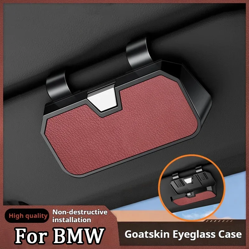 New Car Sunglasses Case Multifunctional Storage Box Goatskin glasses case For BMW 1 2 3 4 5 6 7 Series X1 X2 X3 X4 X5 X6 X7 MINI
