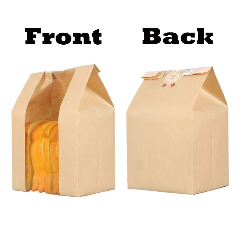 100 Sacchetti Carta Kraft Biodegradabili 30x14x7 Cm + 10 Pagine Regalo | Per Cibo E Bomboniere