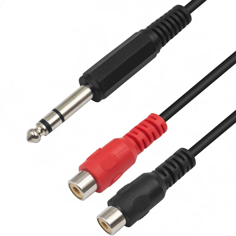Phonocar Amplificatore Adattatore Stereo Doppio Femmina Jack 6.35mm - Connettore Per Prolunga Cavi Audio Adattatore Doppia Femmina Audio