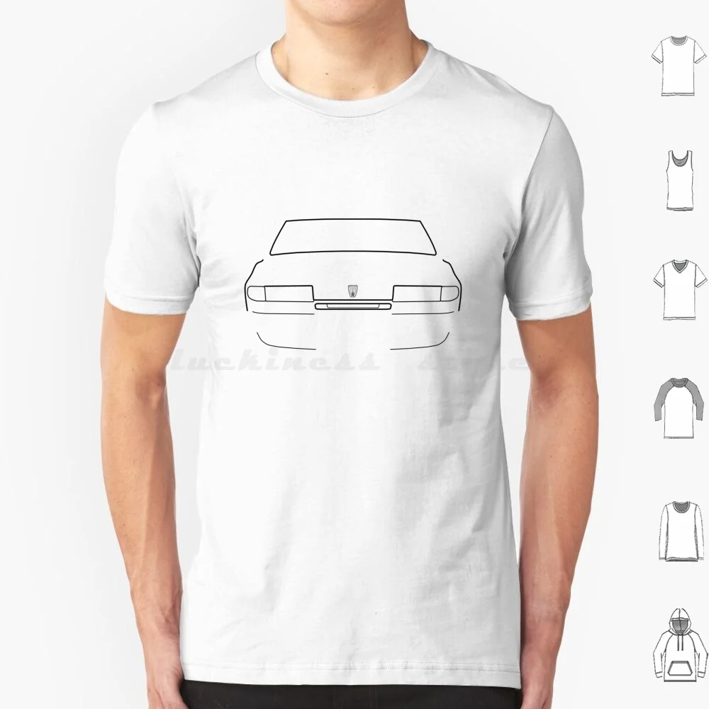Rover Sd1 Classic 1970S-1980S British Executive Saloon Car Black Outline Graphic T Shirt Uomo Donna Bambini 6Xl Rover Sd1 Classic