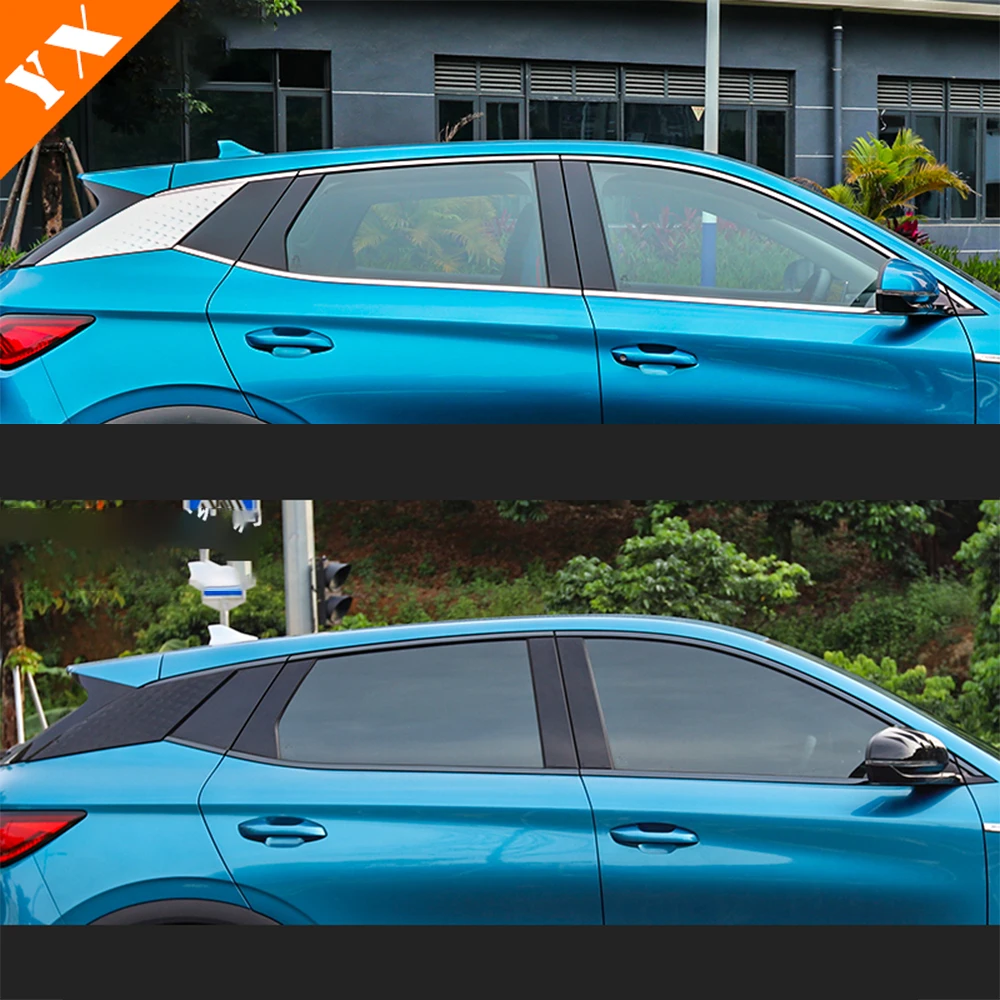 For BYD ATTO 3 Yuan Plus Accessories 2022-2023 Stainless Garnish Car Window Trim Protector Plate Anti Hit/Dust Decor Cover