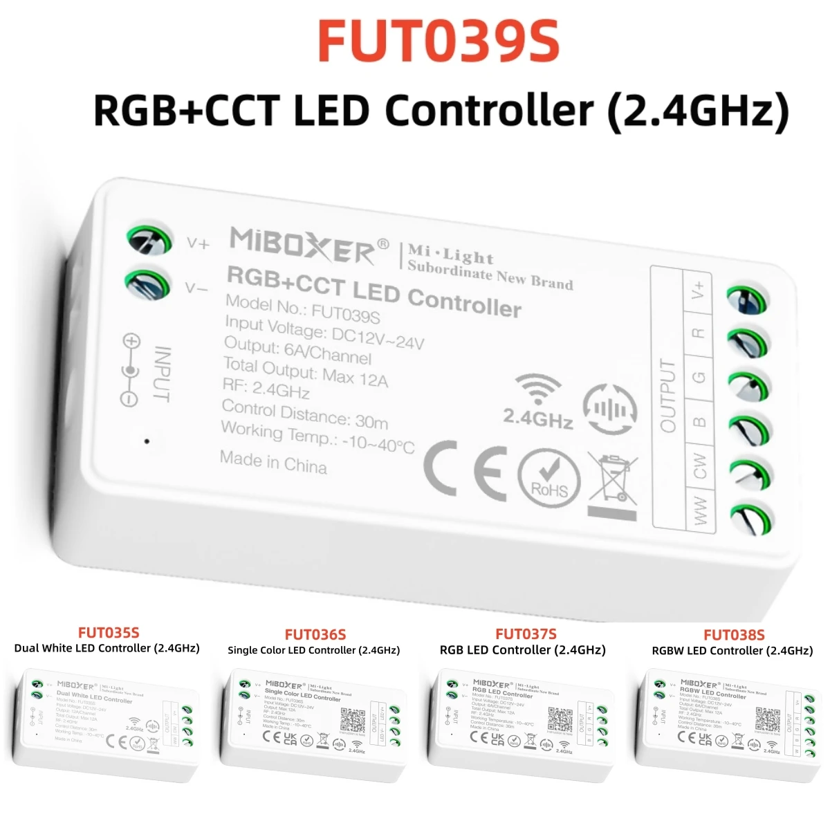 Miboxer LED Controller FUT035s FUT036s FUT037s FUT038s FUT039s 2.4GHz ...