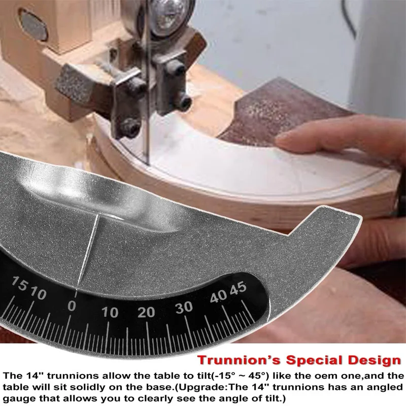 14 Inch Bandsaw Trunnions Fit For Wood Band Saw Aluminum Alloy Made, Replacement for JWBS-14, LBS-60, 426-02-395-0005