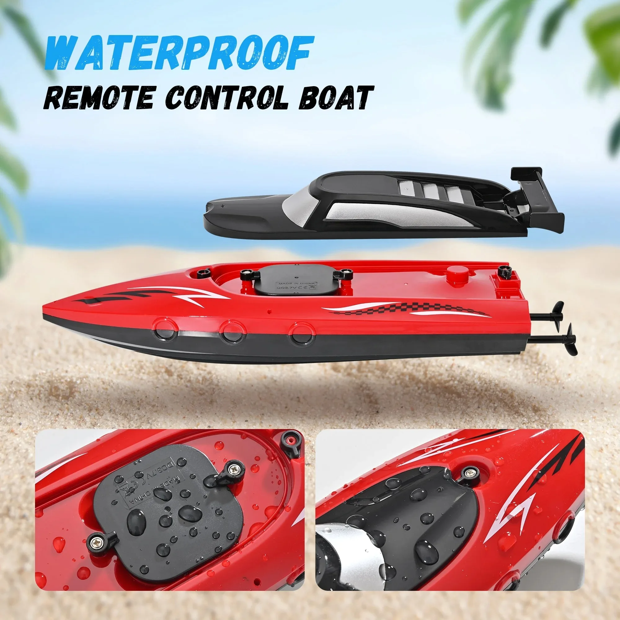Bateau RC rapide avec batterie - Jouet télécommandé étanche