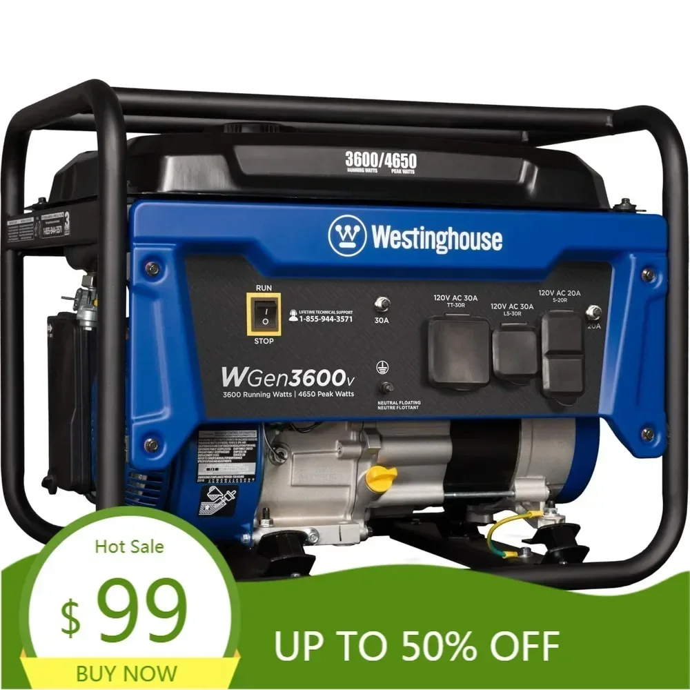 outdoor power equipment 4650 peak watt portable generator, rv ready 30a outlet, gas powered