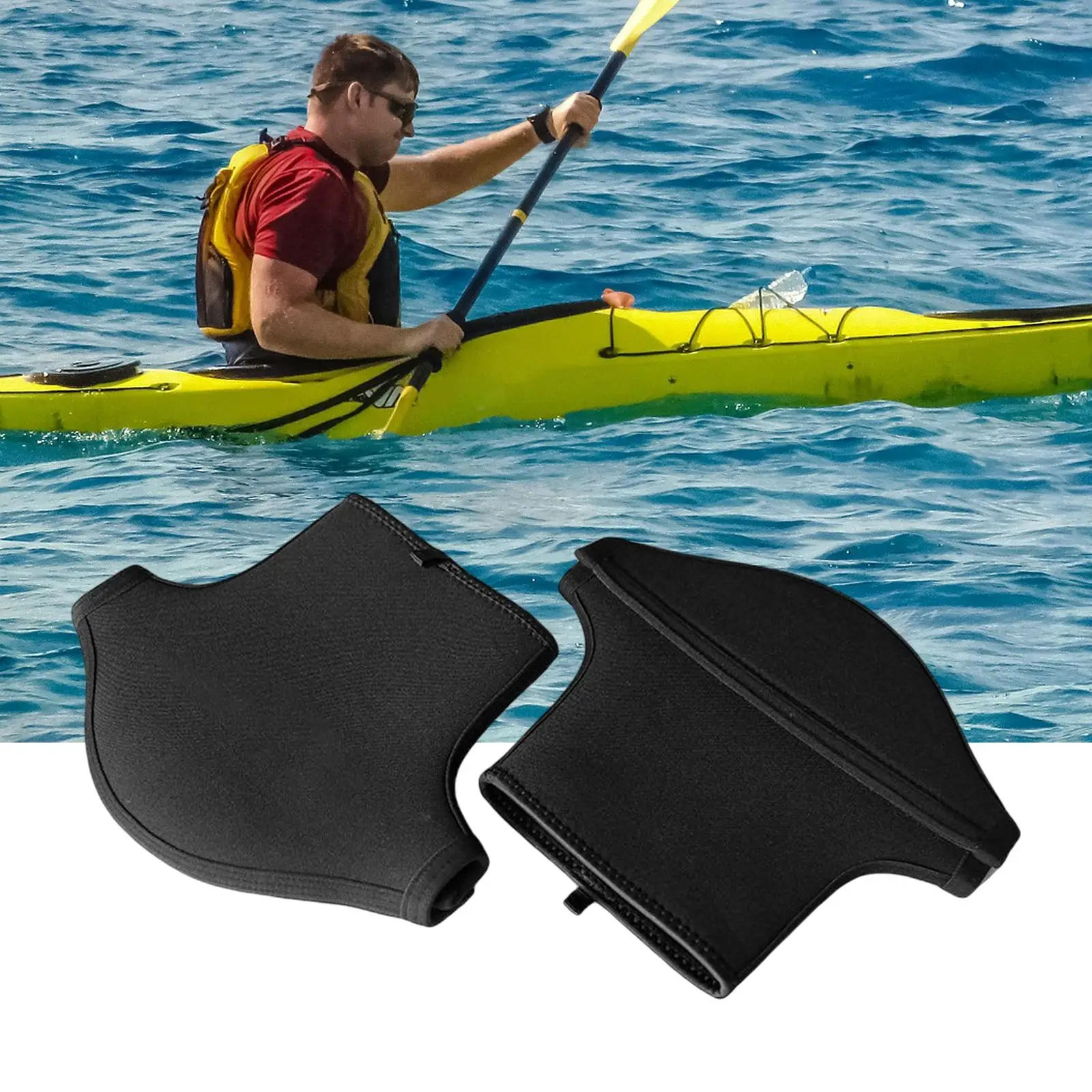 2x Kayak Paddle Mitts Neoprene Kayak Paddle Grips Gloves Padding Boat Equipment Gear for Rafting Touring