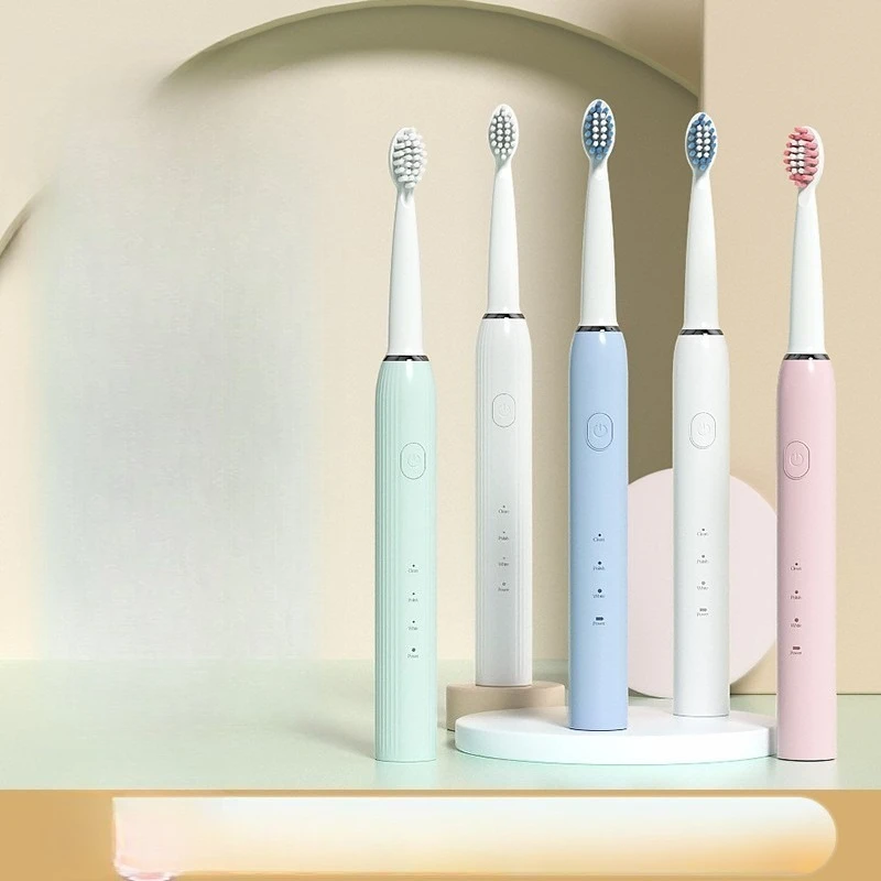 가정용 전동 칫솔, 성인용 3단계 부드러운 칫솔모 전동 칫솔, USB 충전식 음파 전동 칫솔