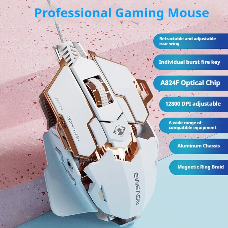 USB Wired Gaming Mouse Silent or audible optional Buttons Macro Function Keys for desktop laptop computer school EWEADN G5 gaming mouse