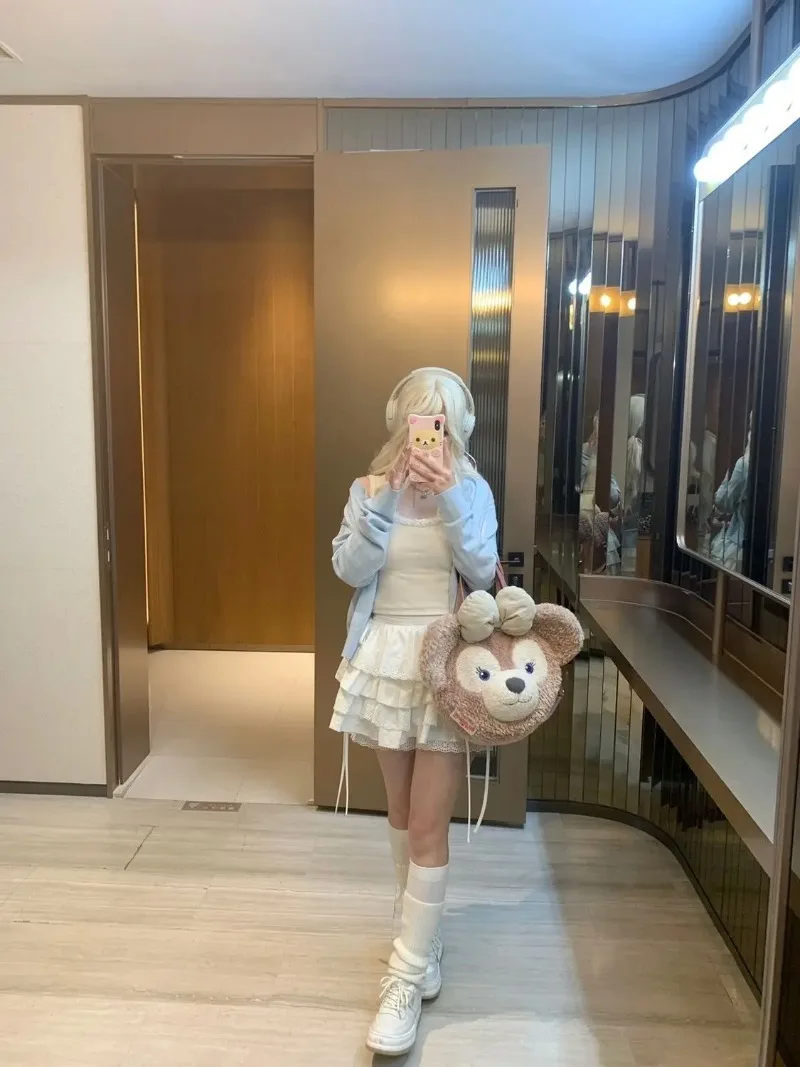 Summer White Mini Skirts Women Lace Patchwork Sweet A-line Slim High Street Bow Korean Fashion Y2k Skirt Harajuku Streetwear Ins