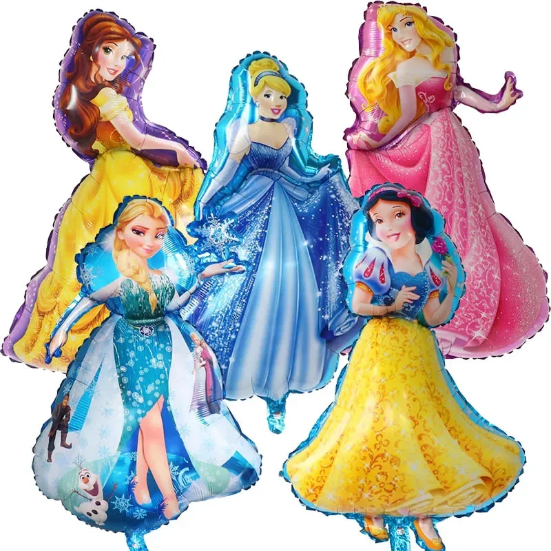 

5pcs Cartoon Princess Foil Helium Balloons Girls Birthday Party Decorations Baby Shower Inflatable Kids Toys Gifts Air Globos