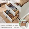 Farmhouse Nightstand with Charging Station,18" Rustic Night Stand with 2 Storage Drawers,Wood End Table for Bedroom, Living Room 5