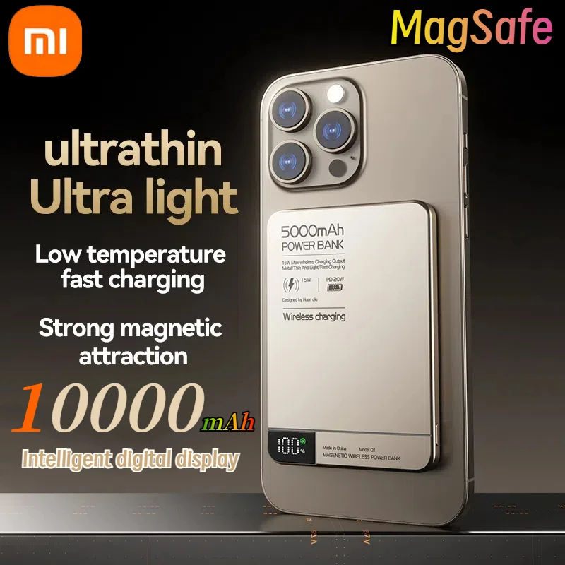 Xiaomi Alloy 10000mAh Fast Charger Power Bank With Battery Magnetic Wireless Phone Charger For Magsafe