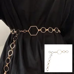 Hexagonal Waist Chain Golden Waist Chain Accessories Dress Waist Chain Decorative Waist Chain Exquisite Fashionable Versatile