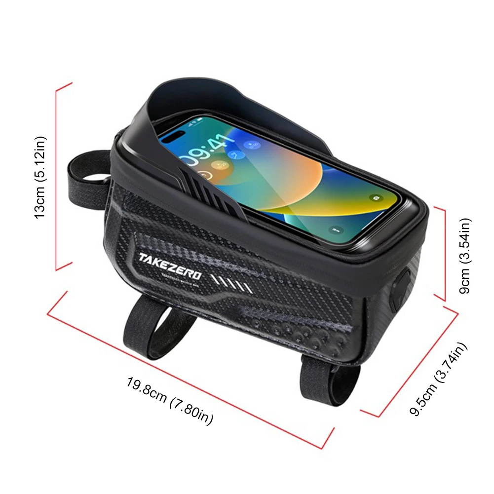 1L Bicycle Front Top Frame Tube Bag Waterproof Handlebar Bag 6.8 Inch Touch Screen Bag Road Bike Accessories