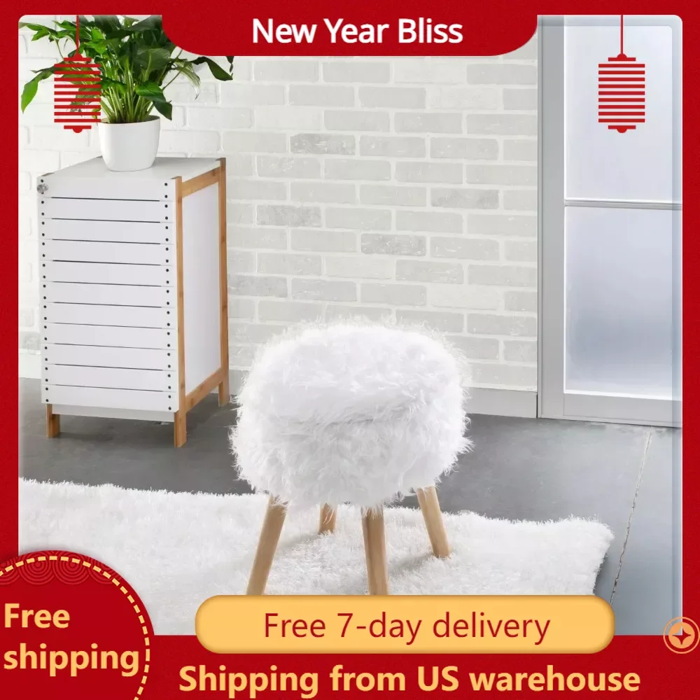 

Ottoman in the Bedroom Faux Fur Storage Ottoman in White Dining Chairs Wood Stool Stools Chair Wooden Room Furniture Home