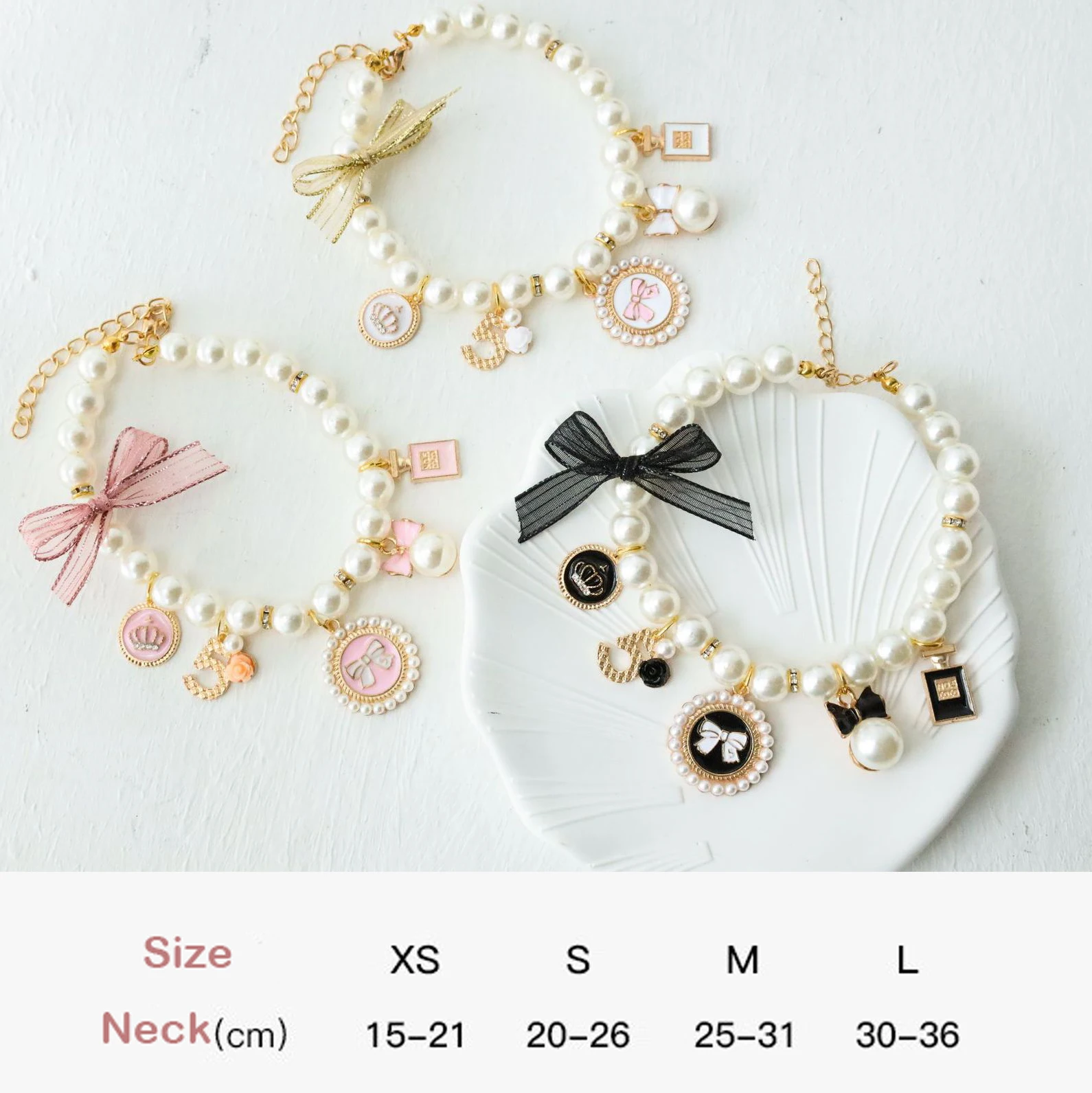 Pet Collar Pearl Cat Jewelry Pendant Princess Necklace Dog Sweet Decorations Puppy Rhinestone