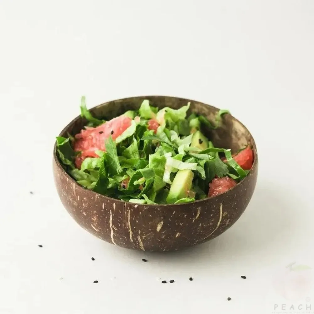 Ensemble de bols en noix de coco poli et cuillères en bois, bols à Smoothie en salade de noix de coco naturelle pour la cuisine, cadeaux de décoration pour femmes