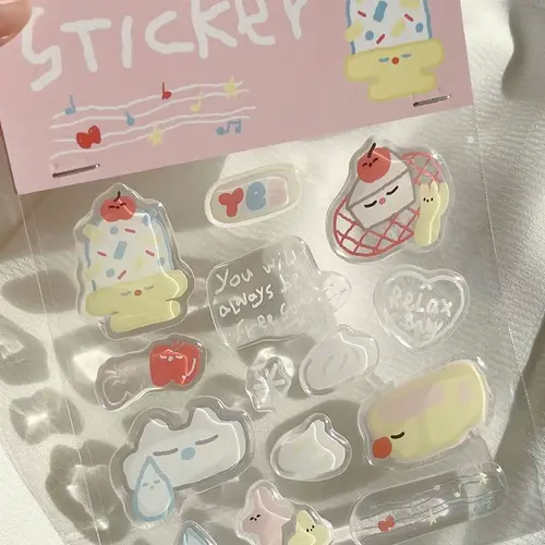 Cute Cartoon 3D Snowman Dogs Crystal Drop Rubber Stickers Kawaii Deco Stickers DIY Phone Sticker for IPad Mobile Phone Computer - Image 18