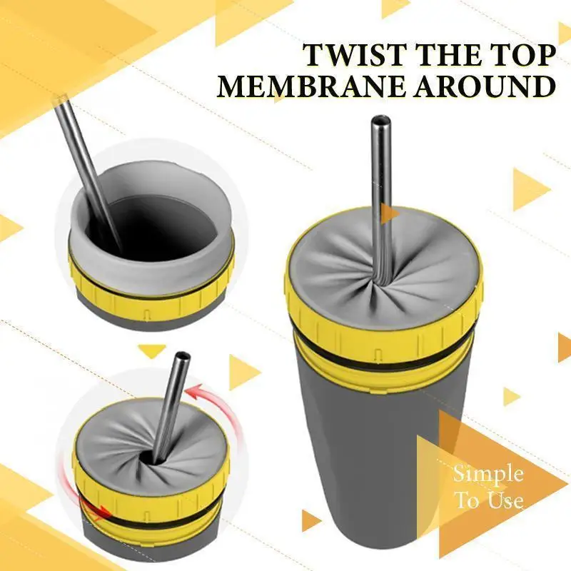 Double Wall Tumbler Mugs Kitchen Accessories Cup Adjustable Cup Handy straw cup Portable Creative plastic cup for young people