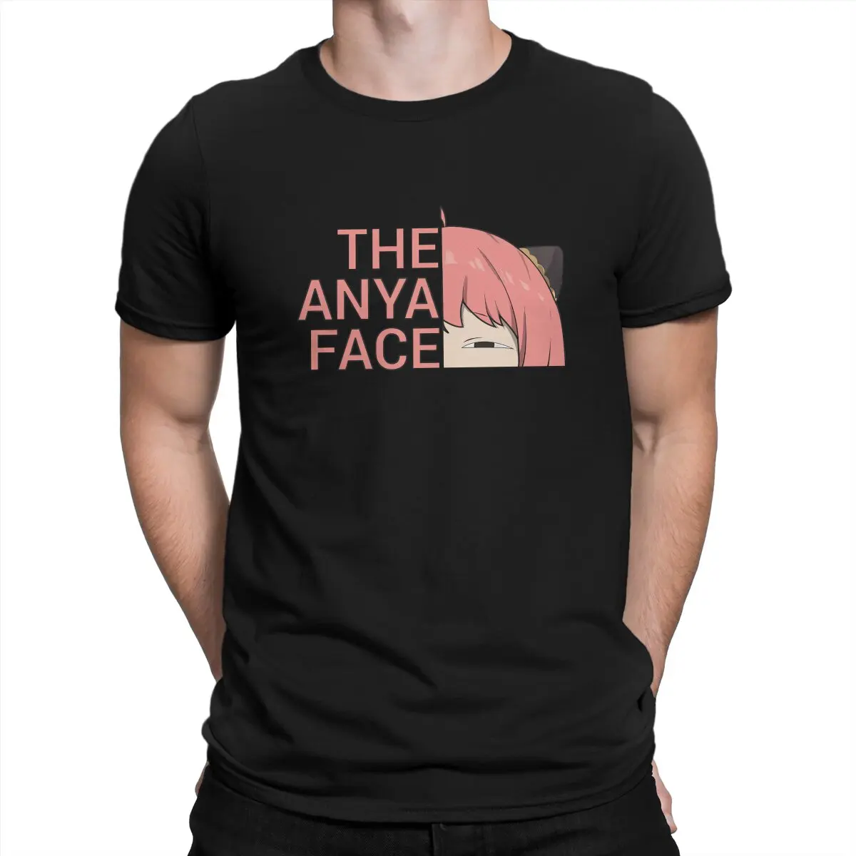 

Spy x Family Anime Man TShirt Anya Forger Face Distinctive Polyester T Shirt Graphic Streetwear Hipster