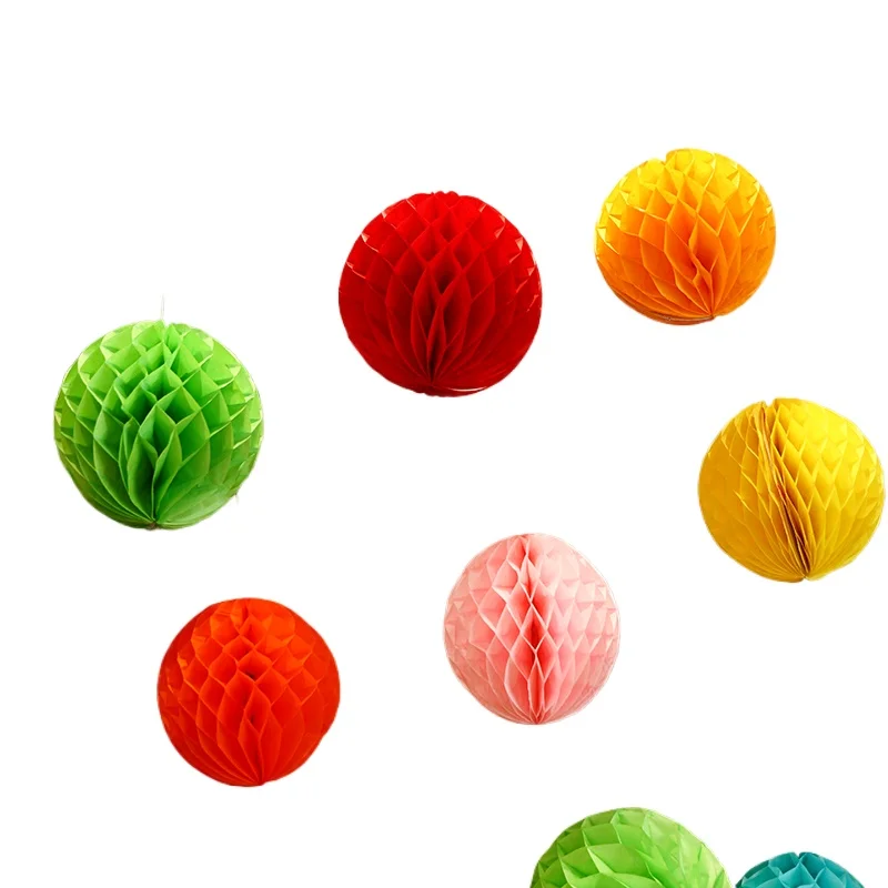 4/6/8/10/12 Inch Tissue Paper Honeycomb Balls Lantern Flower Pom Poms Hanging Flower Pompom Baby Shower Wedding Party Decoration