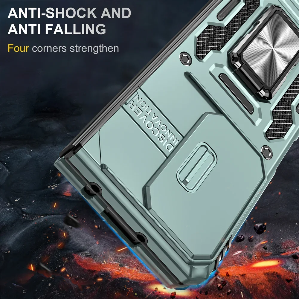 Shockproof Slide Lens Ring Case - Enhanced Protective Back Cover for Samsung Galaxy Z Fold Series