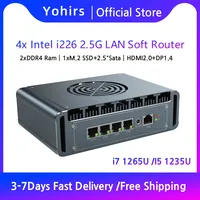 4xIntel i226 2.5G LAN 12th Gen i5 1235U i7 1265U Soft Router Pentium 8505 Proxmox VMs Server Computer Pfsense Firewall Mini PC 1