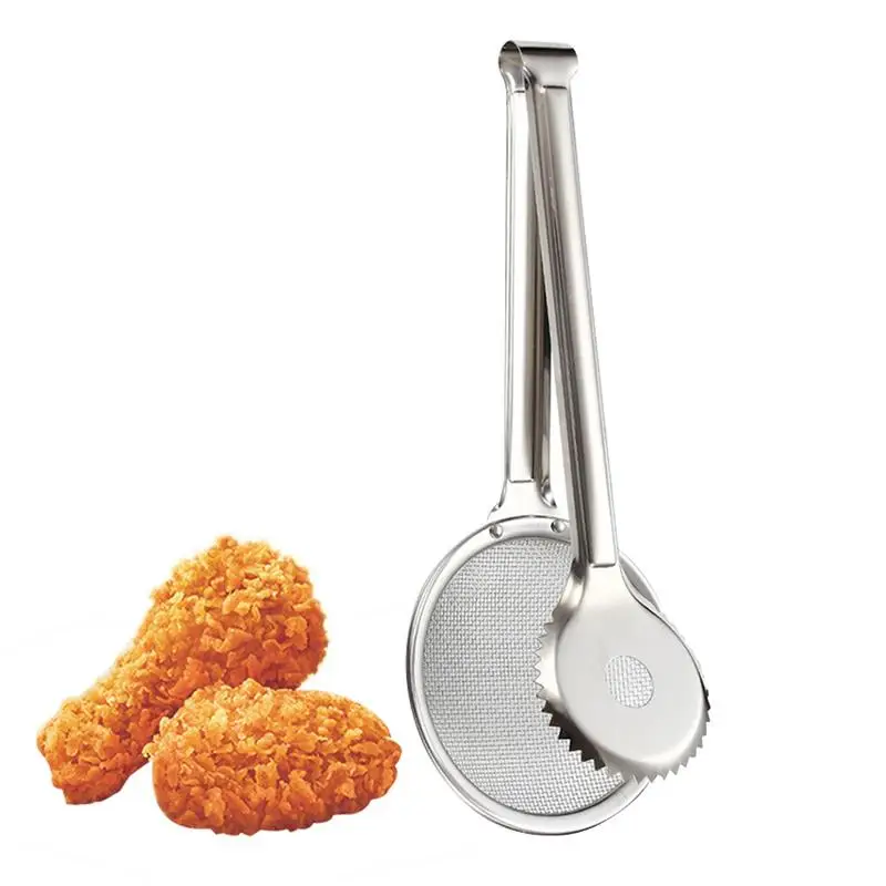 

2-in-1 Fine Mesh Oil Strainer stainless steel Cookware Colander Sieve Oil-Frying Filter Clip kitchen gadget for Fried Food