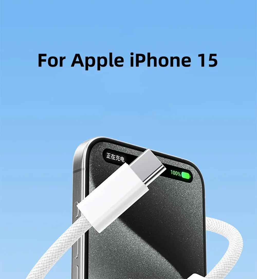 E3 original 60w tipo-c cabo carregador rápido para apple iphone 16 pro max 15 usb c carregamento rápido para xiaomi samsung tecelagem cabo